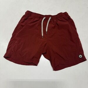 Vuori Banks Shorts‎ Men's Large Lined Swim Running Training Maroon Athletic